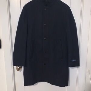 Nautica Black Wool Blend Overcoat (Modern Fit) 38S